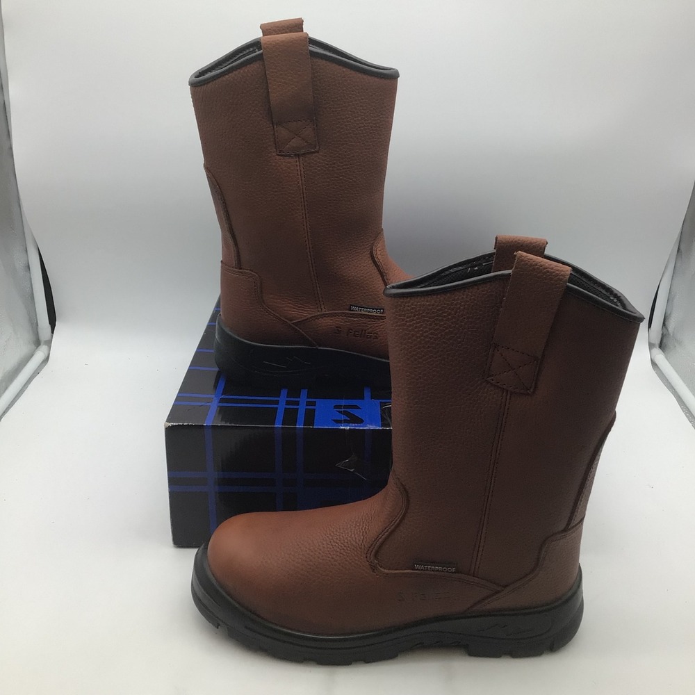 S Fellas Orion Composite Toe EH PR Brown Leather Work Boots Mens Size 9.5 NEW